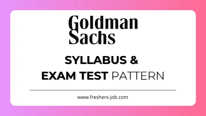 Goldman Sachs Syllabus